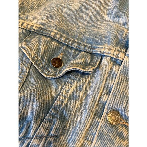 Vintage Distressed Levi’s Acid Wash Denim Jacket L - Picture 8 of 11